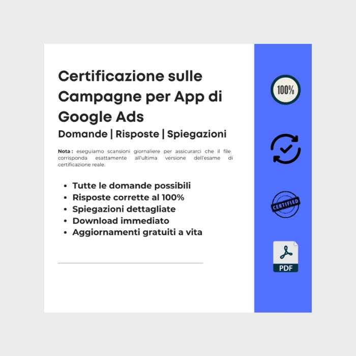 Immagine che mostra i titoli delle copertine degli ebook Risposte: Certificazione sulle Campagne per App di Google Ads [Aggiornato]